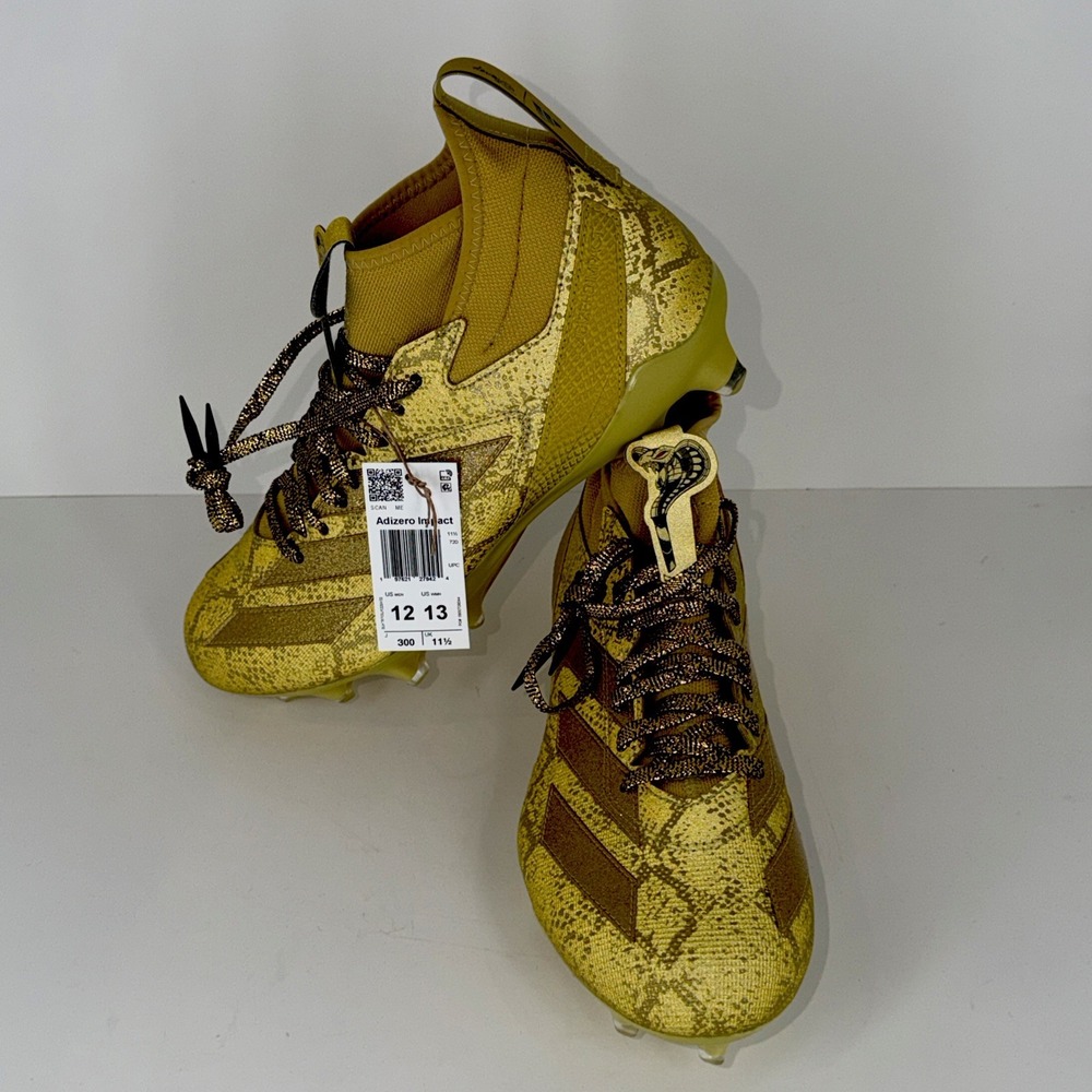 Adidas AdiZero Impact Disney Men's Size 12 JP9955 Gold Football Cleats New